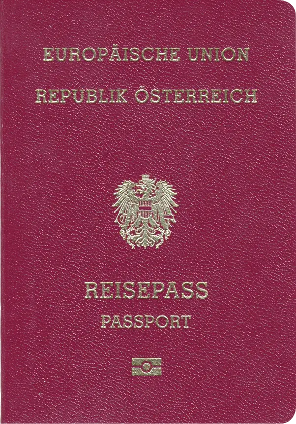 Austria Passport 35x45 mm (3.5x4.5 cm)
