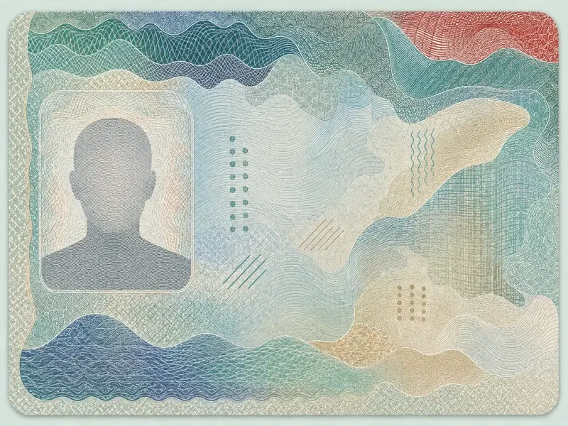 Algeria visa 35x45 mm (3.5x4.5 cm)